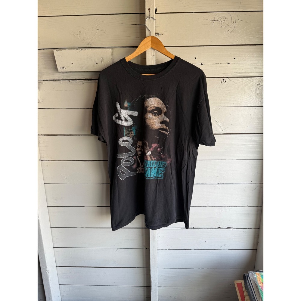 Polo G Hall of Fame Graphic T-Shirt Mens XL Black 1300 Rap Tee Short Sleeve